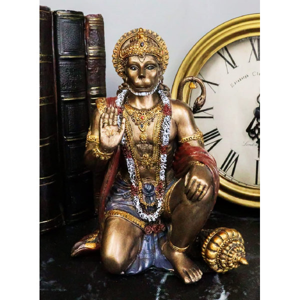 Bungalow Rose Ramayana Hanuman Vanara Monkey Hindu God Figurine 6" H